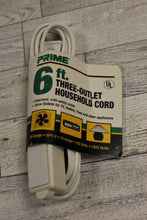 Load image into Gallery viewer, Prime 6 Foot Three-Outlet Household Cord - 16 Gauge - SPT-2 - 125 Volt - New