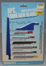 Load image into Gallery viewer, 8 Piece Tungsten Carbide Sabre Saw Blades - Color Coded - New