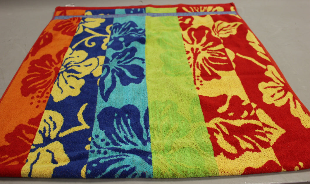 Vintage Cotton Craft Beach Towel - Floral - Used