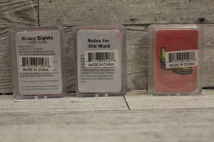 Minature Mini Card Games in Case - Choose Crazy Eights, Memory Match, Old Maid