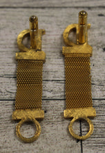 Load image into Gallery viewer, Vintage Dante &quot;D&quot; Monogram Initial Letter Mesh Wraparound Cuff Links - Used