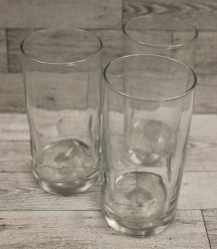 Set of 3 Old Fashion Whiskey Beer Drinking Glasses - Clear - Used