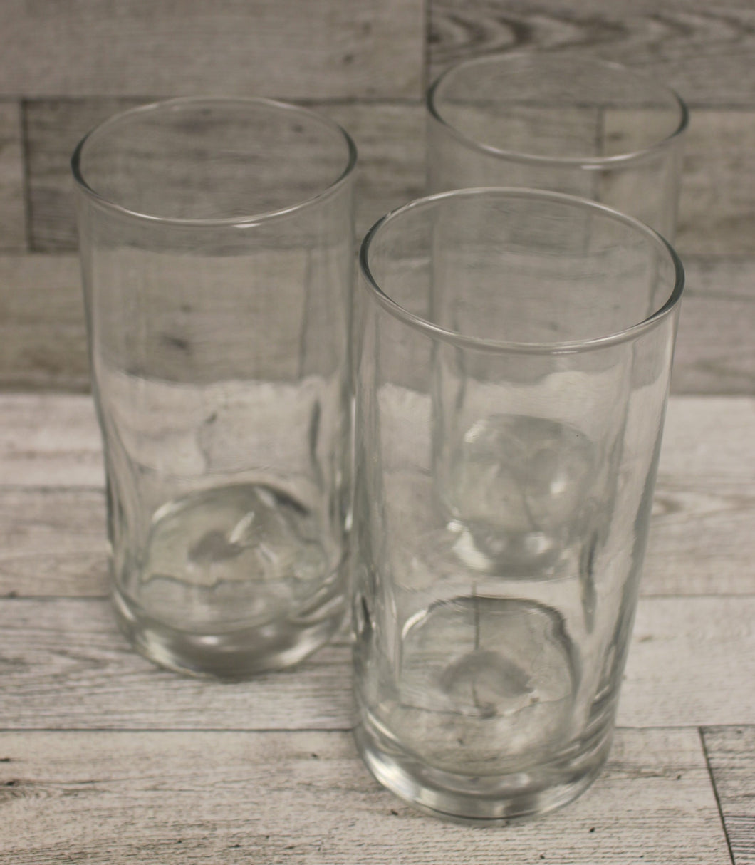 Set of 3 Old Fashion Whiskey Beer Drinking Glasses - Clear - Used