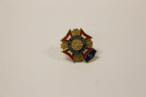 U.S. Veterans of Foreign Wars VFW 5 Years Tie Tac Lapel Pin - Used