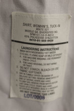 Load image into Gallery viewer, US Army Women&#39;s Long Sleeve White Tuck In Dress Shirt - 14S - 8410-01-597-6387