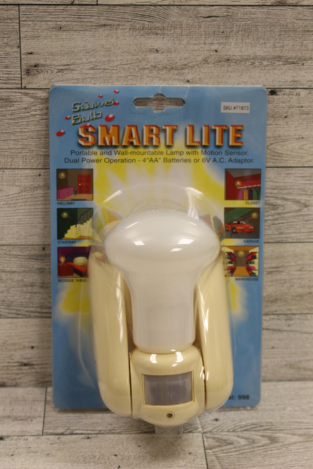 Smart Lite Swivel Bulb Portable & Wall Mount Lamp Motion Sensor #998 -New