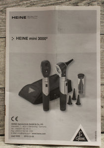 Heine Mini 3000 Otoscope Set With Battery Handle - M3K-OP - Used