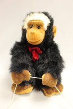 Load image into Gallery viewer, Vintage GOFFA Plush Black Chimpanzee Monkey with Hanging Bar - used