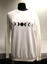 Load image into Gallery viewer, Moon Phase Crew Neck Sweatshirt - Small - White - Used