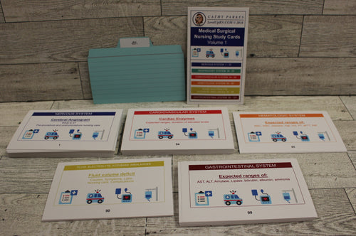 Medical Surgical Nursing Study Flash Referance Cards - 2018 - Vol 1