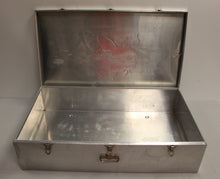 Load image into Gallery viewer, Vintage Floral Aluminum Wedding Dress Storage Box Keepsake - 31x18x8 - Used