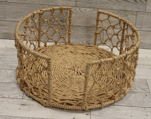 Woven Plate Caddy Carrier - Round Plate Holders for Weddings, Parties, Dining