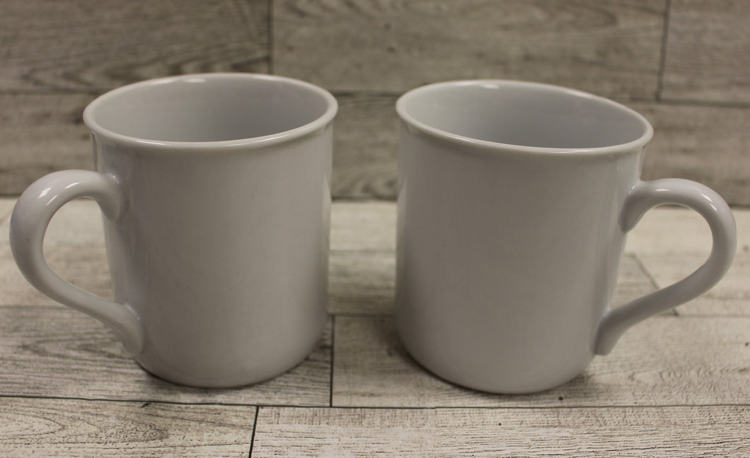 Vintage Restaurant White Coffee Mug - Set of 2 - Used