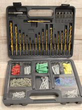 Load image into Gallery viewer, 300 PC Drill Bits, Masonry Drills, Boring Bits, Screws, &amp; Wall Anchors Plugs Kit