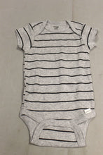 Load image into Gallery viewer, Striped Gray Baby One Piece - Short Sleeve - 12 Months - New