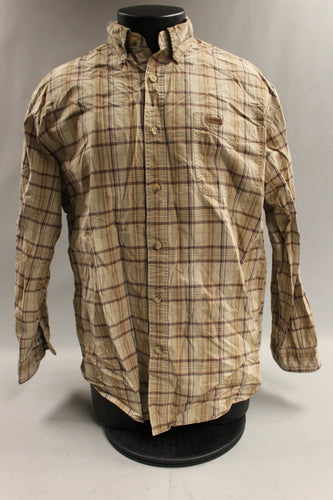 Carhartt Men's Tan Plaid Shirt - Large - Used