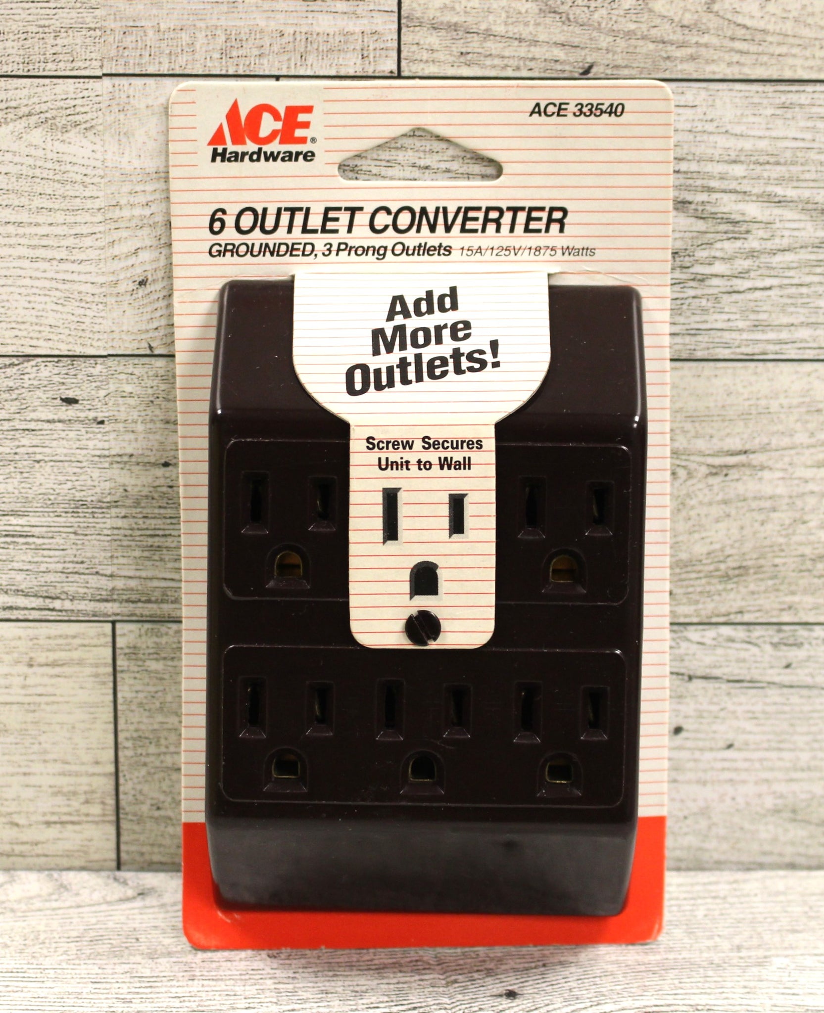 Ace Hardware 6 Outlet Converter Grounded 3 Prong ACE 33540 Bro
