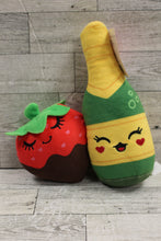 Load image into Gallery viewer, Food Pairs Plush Chocolate Dipped Strawberries and Sparkling Beverage - New