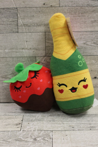 Food Pairs Plush Chocolate Dipped Strawberries and Sparkling Beverage - New