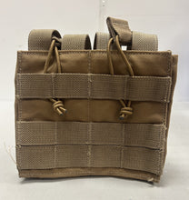 Load image into Gallery viewer, Resilience Tactical Double M4 / 5.56mm Mag Pouch with Bungee Top - Coyote - Used