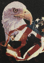 Load image into Gallery viewer, Expression In Art Tapestry Eagle with American Flag Picture - 22" x 18" - Used
