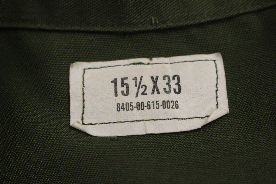 US Army Men's OD Long Sleeve Button Up Utility Shirt - Choose Size - Used