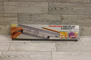 Rolling Ruler 12" Compass Protractor T-Square For Angles, Arcs, Circles, Lines