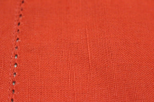Pack of 12 Hemstitch Cloth Cocktail Napkins - 6 inch - Red - Used