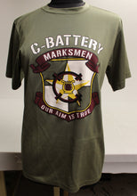 Load image into Gallery viewer, Texas A&amp;M Corps of Cadets C-Battery Marksmen "Our Aim Is True" Shirt - Medium