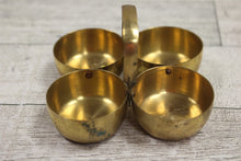 Load image into Gallery viewer, Brass Chowmukh Haldi 4 Bowl Holder - Used