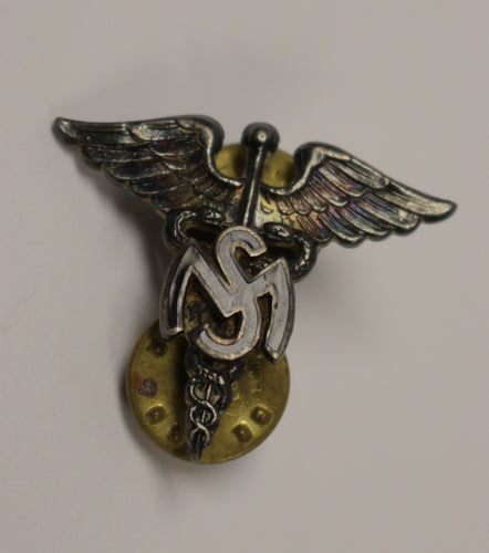 US Army Officer Collar Device - Medical Service - Oxidized - Used