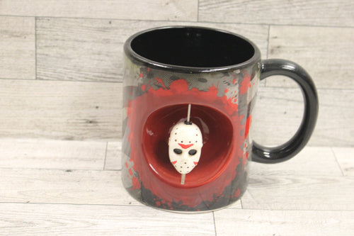 Jason Friday the 13th Ceramic 20oz Coffee Mug - Spinning Mask - New