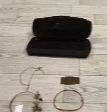 Load image into Gallery viewer, Antique Eyeglass Case with Optometrist Joseph T. Cline Glasses - Used