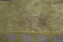 Load image into Gallery viewer, Vintage Yellow &amp; White Gingham Blanket w/ Satin Trim - Yellow - 76" x 82" - Used