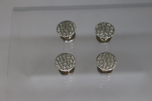 Etched Cuff Links - Set of 4 - Silver - Used