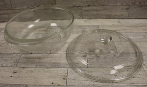 Pyrex 024 2.12 Qt Clear Glass Round Casserole Baking Dish with Lid - Used