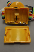 Load image into Gallery viewer, Vintage LUX Head Lamp - Yellow with Rainbow Strap - Used