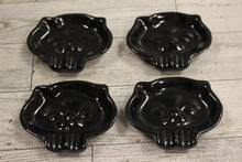 Load image into Gallery viewer, Vintage Black Cat Ashtray Set - 4 Double Holder Trays Match Vase - Used