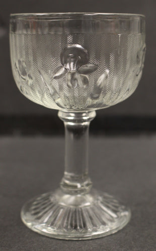 Jeannette Iris & Herringbone Clear Liquor Cocktail Glass - Used