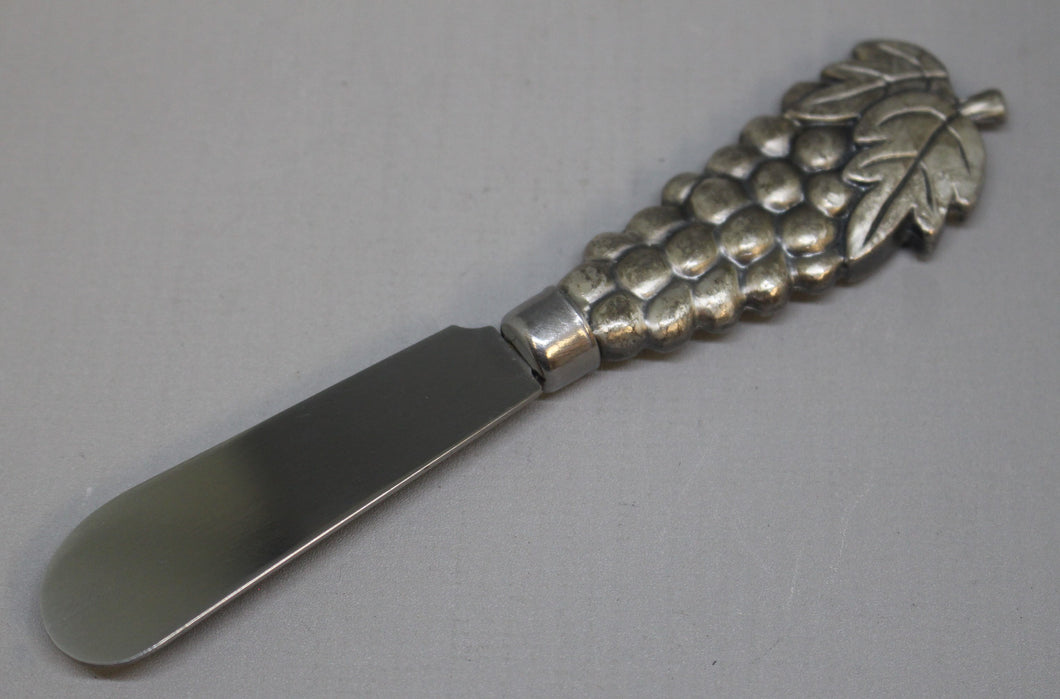 Prodyne K-4-GM Grape Metalla Spreader - Pewter Handle - Stainless Steel Blade