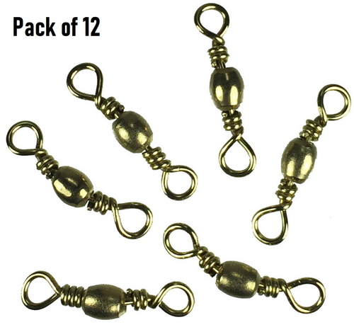 Dolphin Brass Barrel Swivels - Size: 7 - Pack of 12 - 2101-7 - New