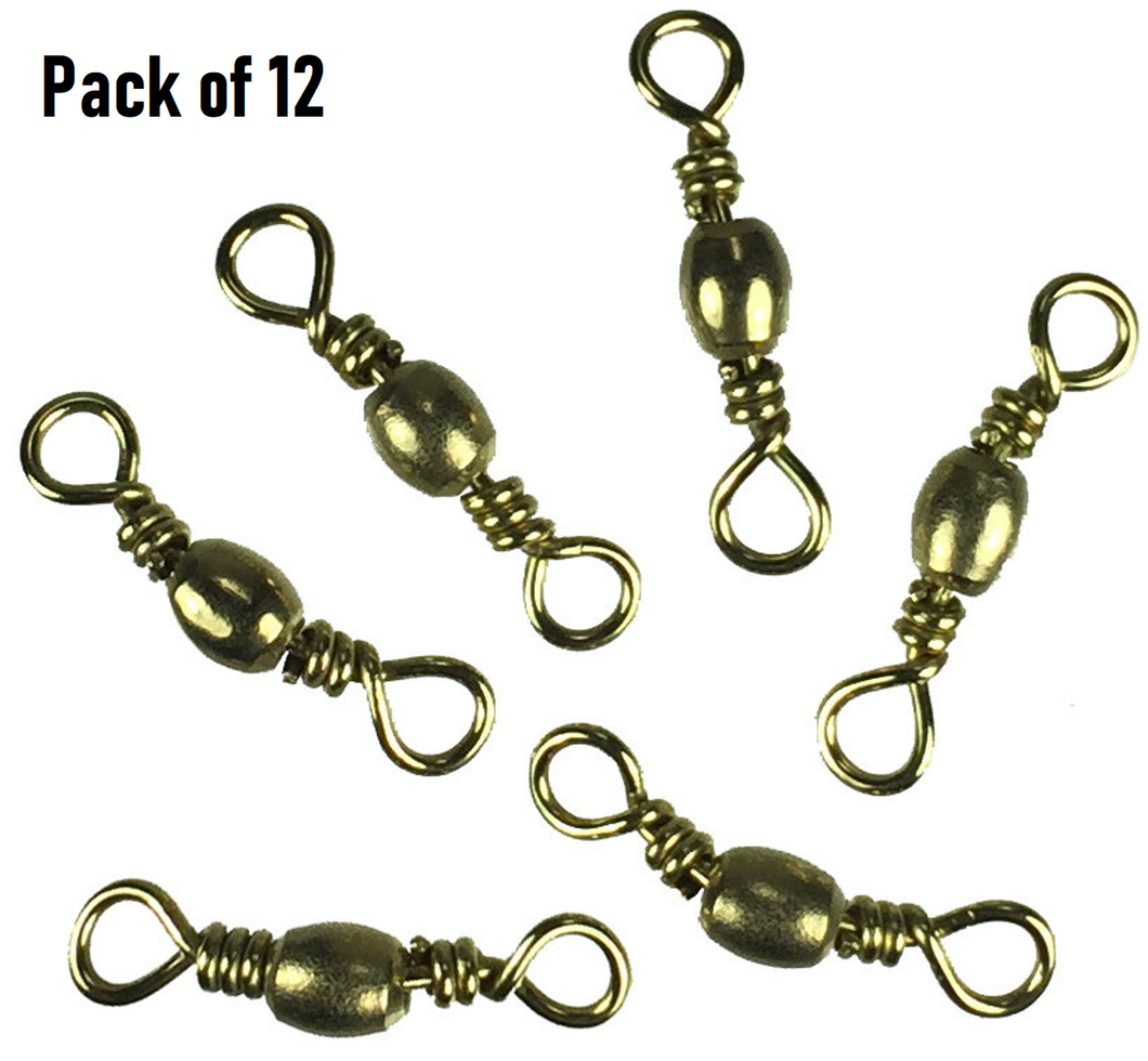 Dolphin Brass Barrel Swivels - Size: 7 - Pack of 12 - 2101-7 - New
