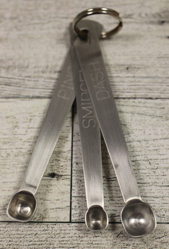 Vintage Measuring Spoons - Pinch, Dash, Smidgen, Stainless Steel - Used