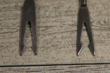 Load image into Gallery viewer, Vintage Wood Handle Fondue Fork Sticks Skewers - Color Tip Ends - Set of 6