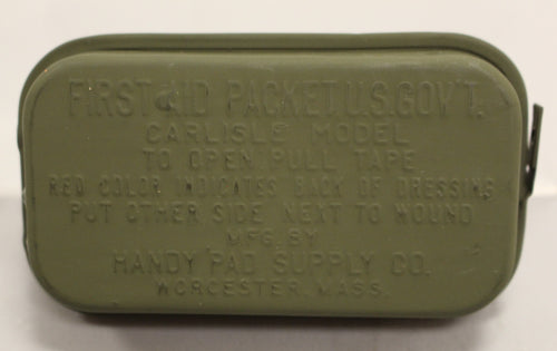 Vintage Carlisle Model U.S. GOV'T First Aid Packet Tin - Sealed