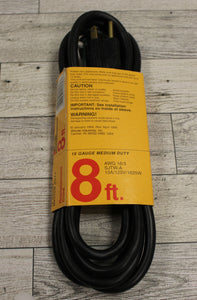 Woods 8 Ft Replacement Cord - 16 Gauge Medium Duty - 13 Amp - New