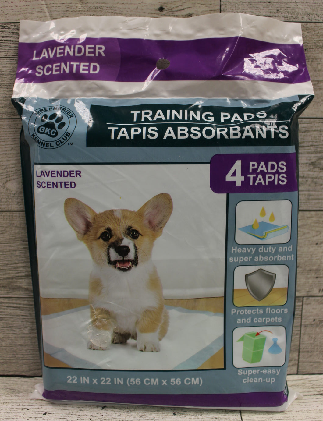 Greenbrier Kennel Club Pet Training Pads - 4 Pack- 22x22 in- Lavender Scent -New