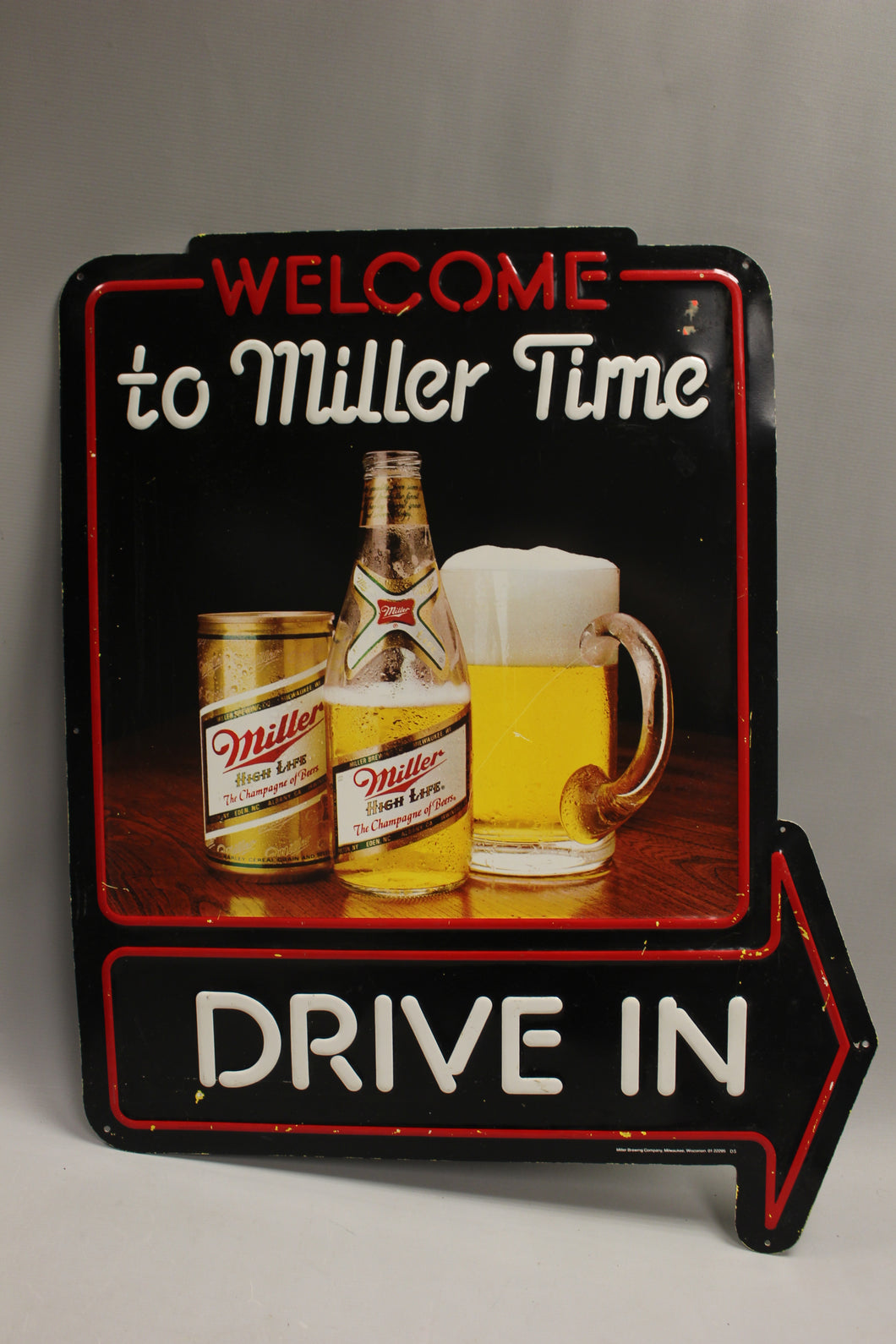 Welcome to Miller Time Drive-In Metal Sign - Used