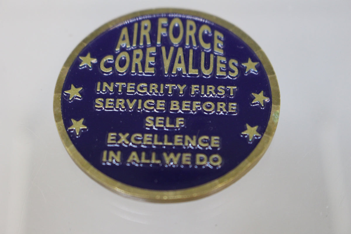 Uasf Core Values USAF Air Force Core Values Challenge Coin - Used – Military Steals and ...