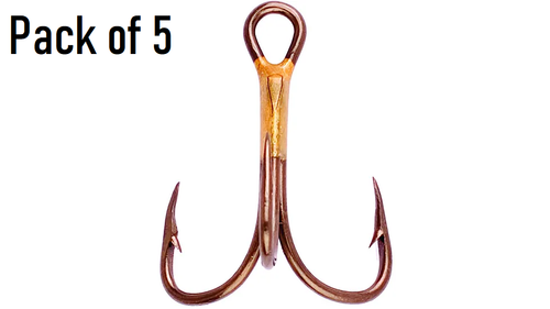Eagle Claw 374A-2 2X Treble Fishing Hooks - 5 Pack - Size 2 - New